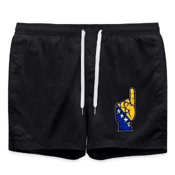Drapeau de Bosnie numéro 1 utilisé - Short de bain - noir - Devant - AI Model Male 185 light (185cm)