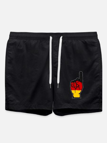 Deutschland Flagge Nummer 1 - Badeshorts - Schwarz