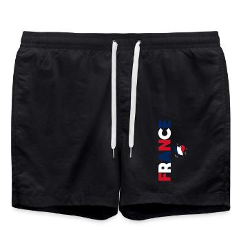 FRANCE flag and emblem of France. Endure - Swim Trunks - black - Front - AI Model Male 185 light (185cm)