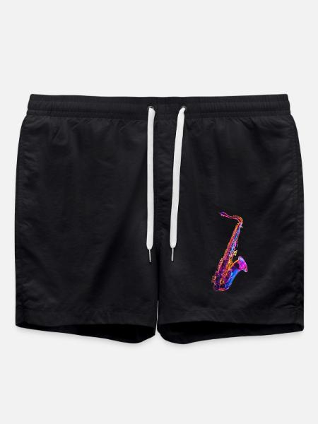 Saxophone - Short de bain - noir