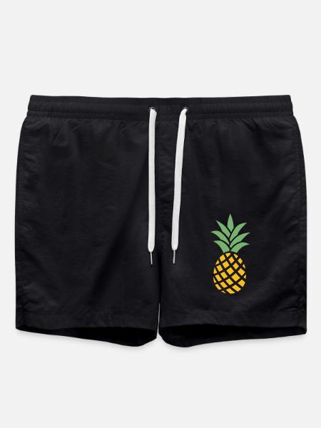 Ananas - Badeshorts - Schwarz