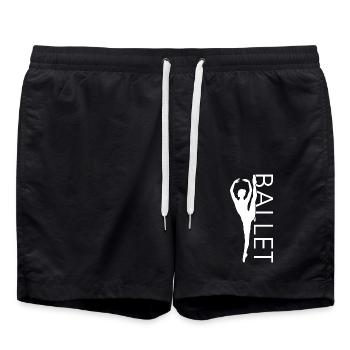 Ballett Frauen Ballerina Tanzen Geschenk Spruch - Badeshorts - Schwarz - Vorne - AI Model Male 185 light (185cm)