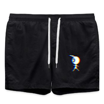 EDM - Alien - Glitch Rave Style - Short de bain - noir - Devant - AI Model Male 185 light (185cm)