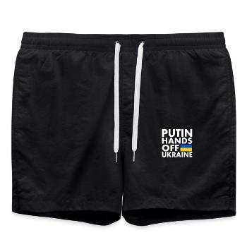 Putin hands off ukraine - Swim Trunks - black - Front - AI Model Male 185 light (185cm)