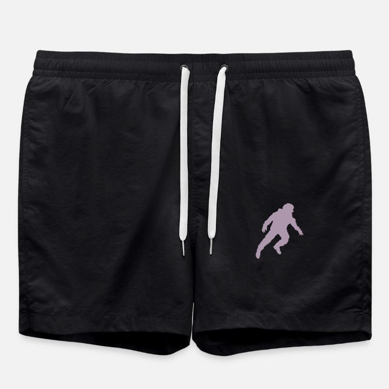 Schwebender Astronaut Silhouette Schwerelosigkeit - Badeshorts - Schwarz