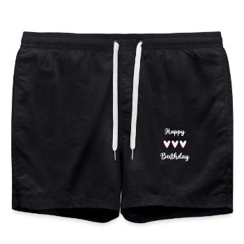 ALLES GUTE ZUM GEBURTSTAG!. ALLES GUTE ZUM GEBURTSTAG!. JAHRESTAG. - Badeshorts - Schwarz - Vorne - AI Model Male 185 light (185cm)