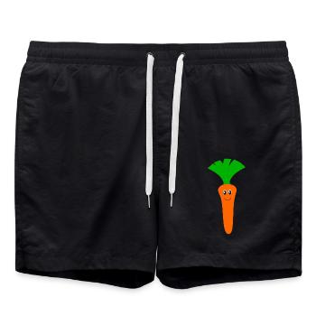 Kawaii Carrot Kawaii Fruits Kawaii Vegetables - Swim Trunks - black - Front - AI Model Male 185 light (185cm)