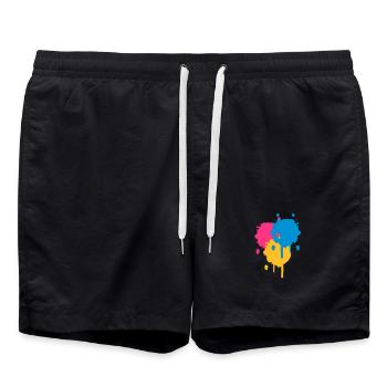 Trois points lumineux de couleur dans le style - Short de bain - noir - Devant - AI Model Male 185 light (185cm)