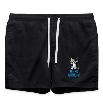 C'est mon anniversaire - Short de bain - noir - Devant - AI Model Male 185 light (185cm)