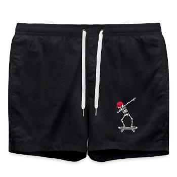 Dab dabbing skeleton skateboard skater - Badeshorts - Schwarz - Vorne - AI Model Male 185 light (185cm)