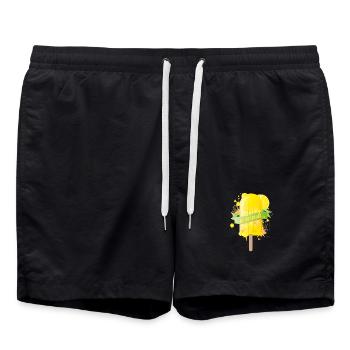 Crème glacée délicieuse jaune citron dans un style graffiti - Short de bain - noir - Devant - AI Model Male 185 light (185cm)