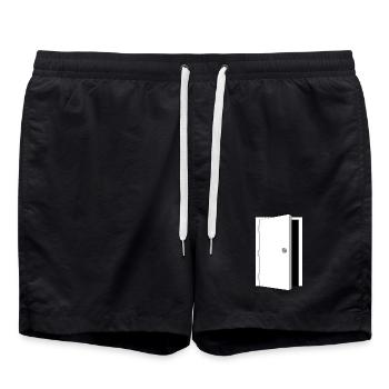 porte - Porte de coffre-fort noir-blanc - Short de bain - noir - Devant - AI Model Male 185 light (185cm)