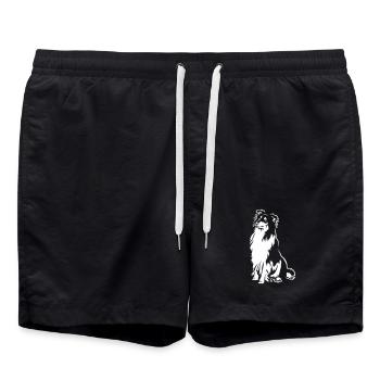 Collie "Black Edition" - Swim Trunks - black - Front - AI Model Male 185 light (185cm)