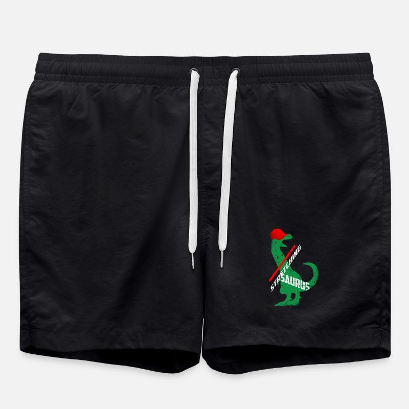 Stretching Dino - Swim Trunks - black