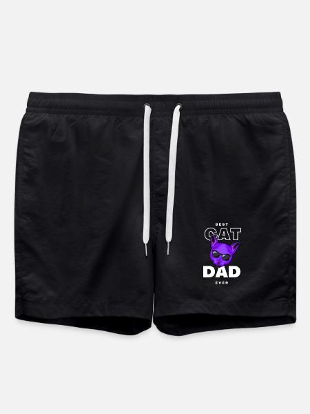Cat Daddy Purple Black Glasses - Swim Trunks - black