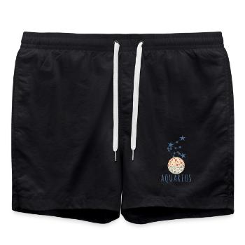The constellation Aquarius - Swim Trunks - black - Front - AI Model Male 185 light (185cm)