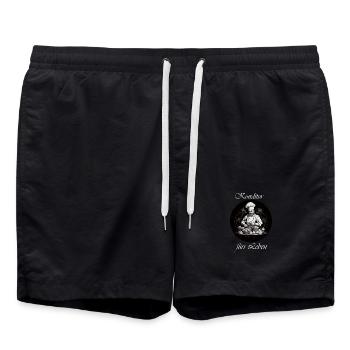 Konditor für Leben weiß - Badeshorts - Schwarz - Vorne - AI Model Male 185 light (185cm)