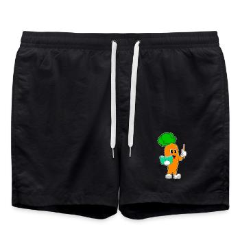 Carrot Teacher Book School - Swim Trunks - black - Front - AI Model Male 185 light (185cm)