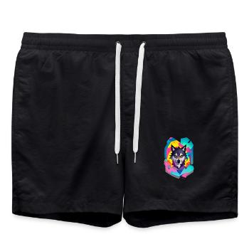 Wolf - Badeshorts - Schwarz - Vorne - AI Model Male 185 light (185cm)
