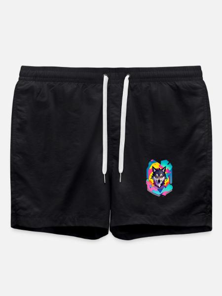Wolf - Swim Trunks - black