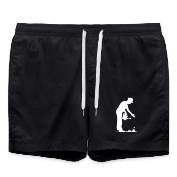 Gardener Flowers Watering Can Icon Symbol Garden Meadow - Swim Trunks - black - Front - AI Model Male 185 light (185cm)
