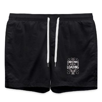 Noël charge les rennes - Short de bain - noir - Devant - AI Model Male 185 light (185cm)