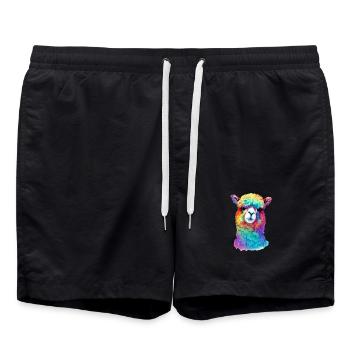 Alpaka - Badeshorts - Schwarz - Vorne - AI Model Male 185 light (185cm)