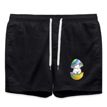 Œuf de Pâques lapin de Pâques - Short de bain - noir - Devant - AI Model Male 185 light (185cm)