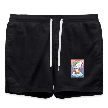 Ange chat mignon - Short de bain - noir - Devant - AI Model Male 185 light (185cm)