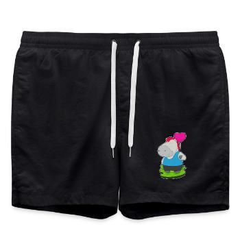 Ballon de cheval - Short de bain - noir - Devant - AI Model Male 185 light (185cm)