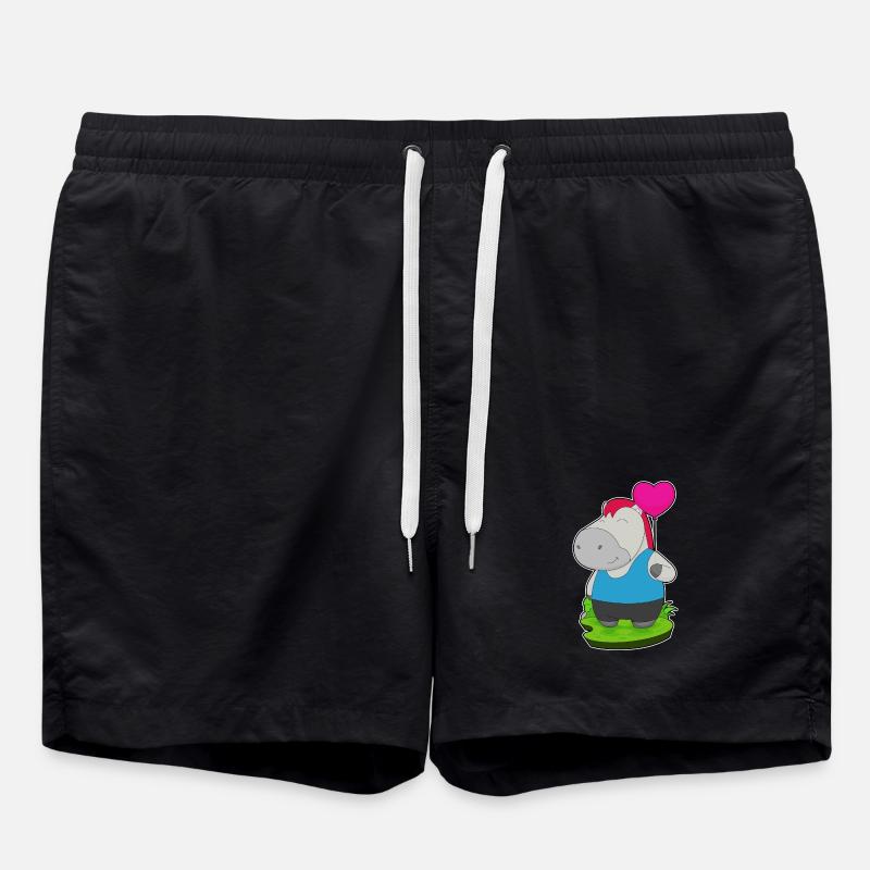 Pferd Luftballon - Badeshorts - Schwarz