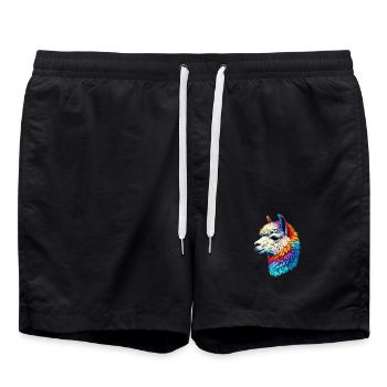 Alpaka - Badeshorts - Schwarz - Vorne - AI Model Male 185 light (185cm)