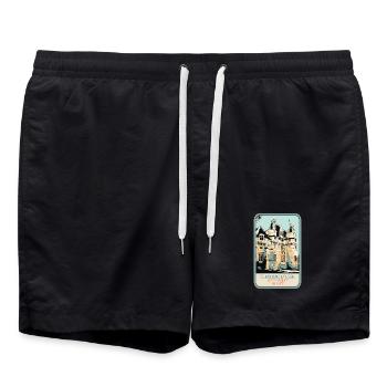 Château d'Ussé, Loire-Tal - Badeshorts - Schwarz - Vorne - AI Model Male 185 light (185cm)
