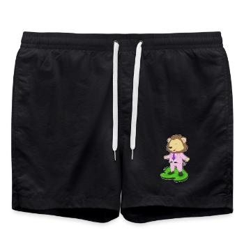 Lion marié cravate mariage - Short de bain - noir - Devant - AI Model Male 185 light (185cm)