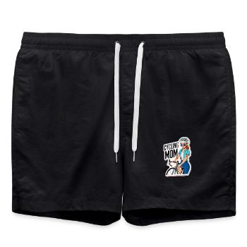 Autocollant d’autonomisation des mamans cyclistes - Short de bain - noir - Devant - AI Model Male 185 light (185cm)