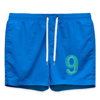 Number 9 - Nine - 9 Motif - Swim Trunks - cobalt blue - Front