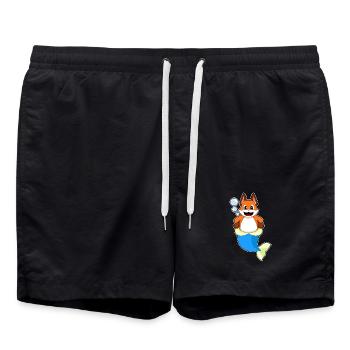 Fuchs Meerjungfrau - Badeshorts - Schwarz - Vorne - AI Model Male 185 light (185cm)