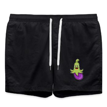 Octopus Eggplant - Swim Trunks - black - Front - AI Model Male 185 light (185cm)