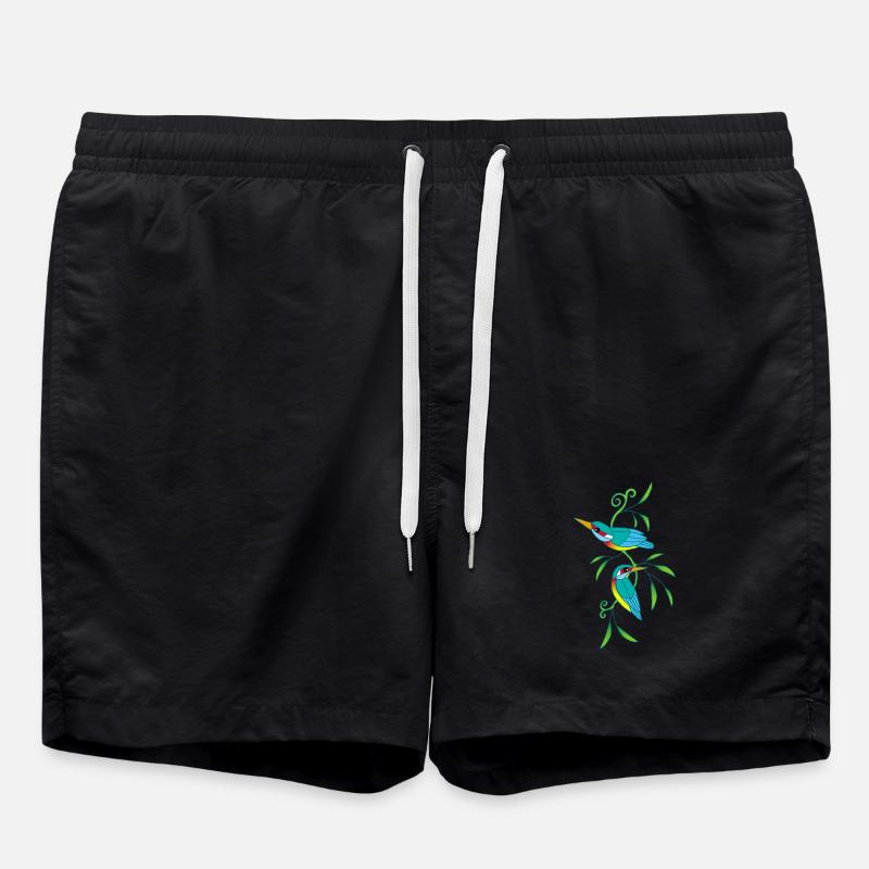 Birds and nature - Swim Trunks - black