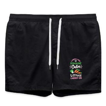 Mittagessen Schule Cafeteria-Mitarbeiter - Badeshorts - Schwarz - Vorne - AI Model Male 185 light (185cm)