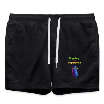 Mariné et super fier - Short de bain - noir - Devant - AI Model Male 185 light (185cm)