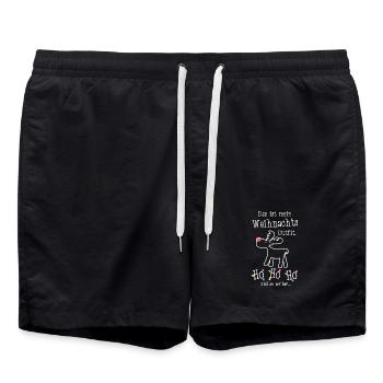 Mein Weihnachtsoutfit Mürrisches Rentier Ho Ho Ho - Badeshorts - Schwarz - Vorne - AI Model Male 185 light (185cm)