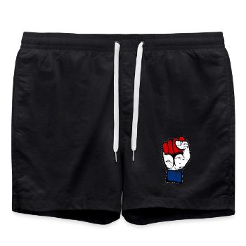 Poing du drapeau de la Hollande utilisé - Short de bain - noir - Devant - AI Model Male 185 light (185cm)