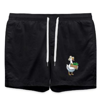Ente Landwirt Obst Bauernhof - Badeshorts - Schwarz - Vorne - AI Model Male 185 light (185cm)