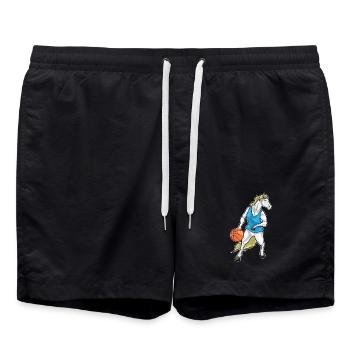 Cheval Basketteur Joueur Basketball - Short de bain - noir - Devant - AI Model Male 185 light (185cm)