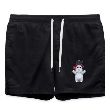 Nilpferd Bräutigam Zylinder Hochzeit - Badeshorts - Schwarz - Vorne - AI Model Male 185 light (185cm)
