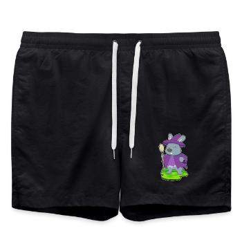 Bunny Witch Broom - Swim Trunks - black - Front - AI Model Male 185 light (185cm)