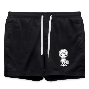 Kleiner Basketball Junge - Badeshorts - Schwarz - Vorne - AI Model Male 185 light (185cm)