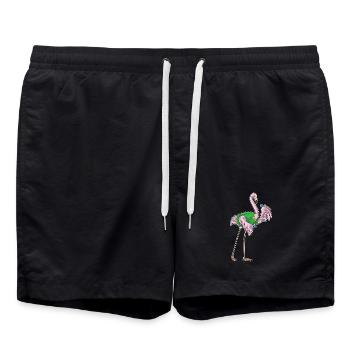 Flamingo Dart Dartpfeil - Badeshorts - Schwarz - Vorne - AI Model Male 185 light (185cm)