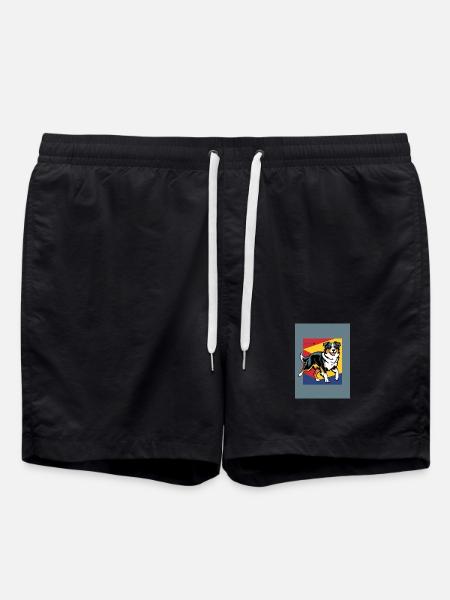Australian Shepherd Dog - Swim Trunks - black
